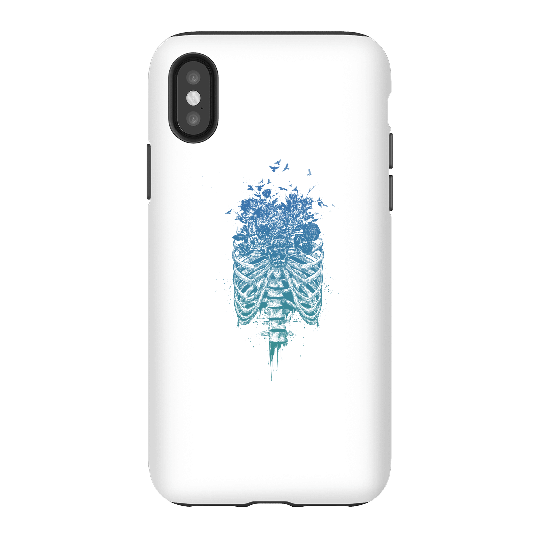 Balazs Solti Ribcage And Flowers Phone Case for iPhone and Android - iPhone X - Tough Case - Gloss
