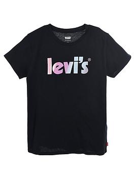 Levi's Girls Poster Logo T-Shirt - Black, Black, Size Age: 2 Years, Women
