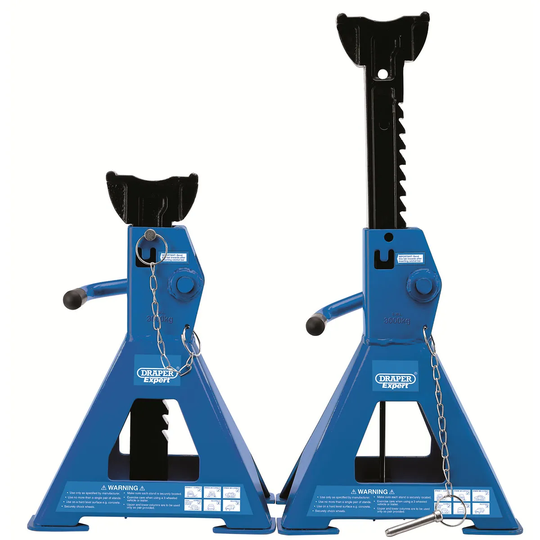 Draper Pair of Pneumatic Rise Ratcheting Axle Stands (3 tonne)