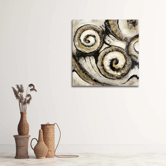 Canvas Print Abstract Spiral Beige
