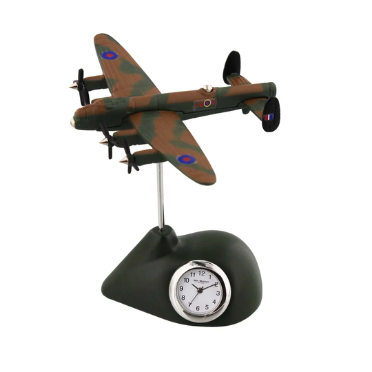 Analog Metal Quartz Tabletop Clock in Black/Brown
