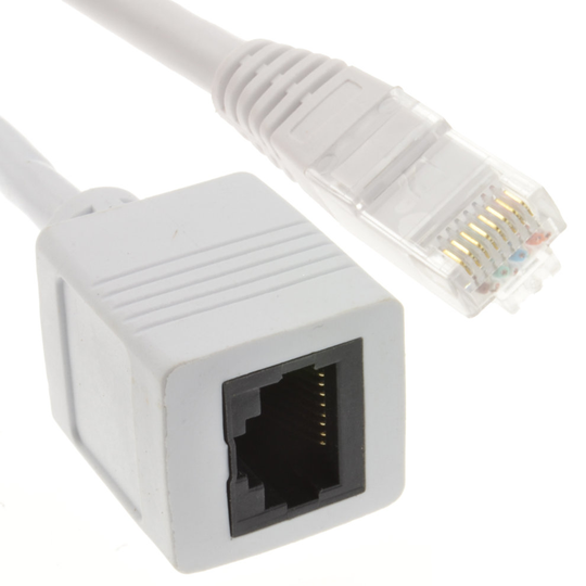 kenable Network CAT6 UTP Ethernet RJ45 Extension Male Female Cable White 10m