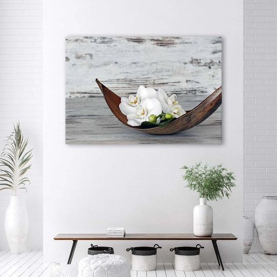 Canvas Print Flowers Orchid Wood Zen Spa