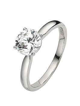 Love DIAMOND 18 Carat White Gold 1 Carat Certified Diamond Solitaire Ring, Size J, Women