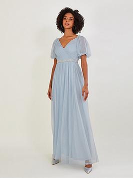 Monsoon Meghan Mesh Maxi Bridesmaid Dress