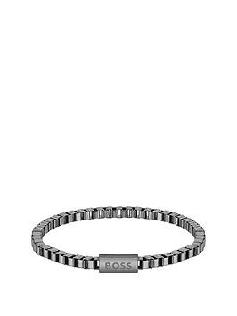 BOSS Gents BOSS Chain for Him GQ Men of the Year 2022 Grey IP Bracelet, Grey, Men