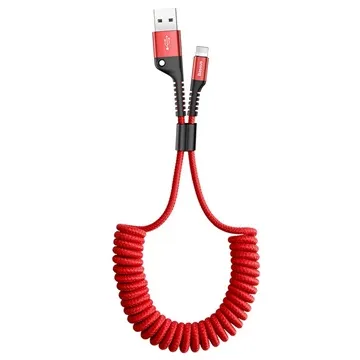 Baseus Fish Eye Spring Lightning Cable - 1m - Red