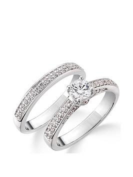 Love Diamond 9Ct White Gold 75 Point Diamond (Total) Bridal Set