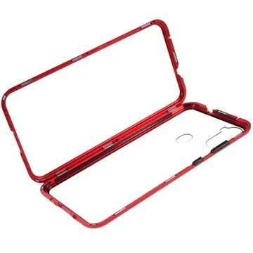 Samsung Galaxy A11 Magnetic Case with Tempered Glass - Red