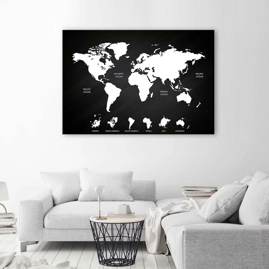 Canvas Print World Map Office