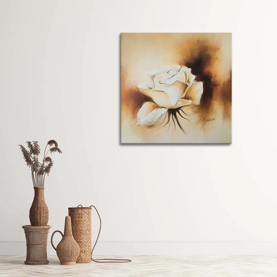 Canvas Print Rose Flower Brown