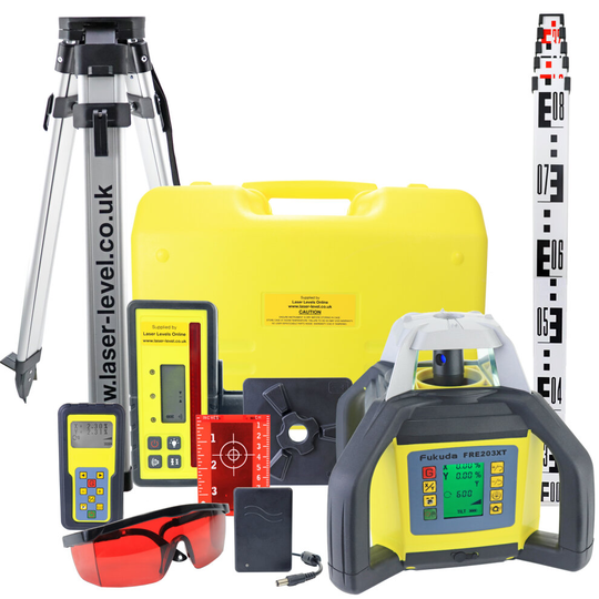 Fukuda FRE-203XT True Grade Laser Level Kit with Tripod & Staff