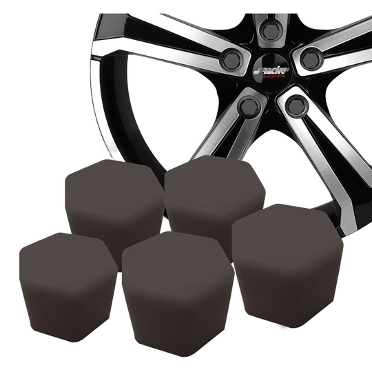 Simoni Racing Wheel Nut Caps Soft Sil - 19mm - Black - Set of 20 pieces SR CBB19