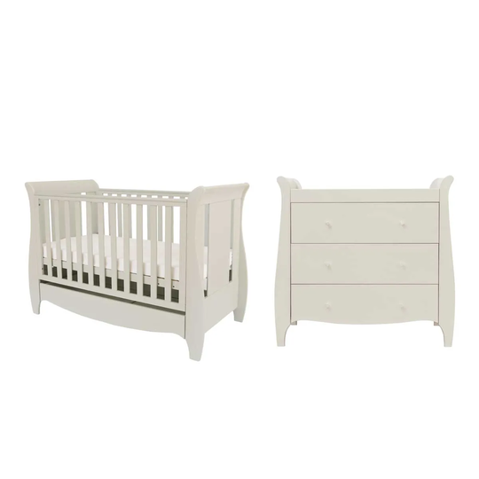 Tutti Bambini Roma Mini 2 Piece Cot Bed and Chest Changer Room Set - Linen