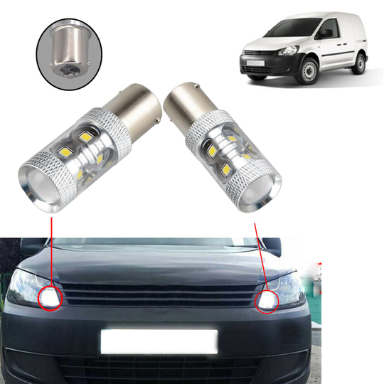 VW Caddy 2010+LED DRL Headlight Upgrade Bulbs XENON White 6000k