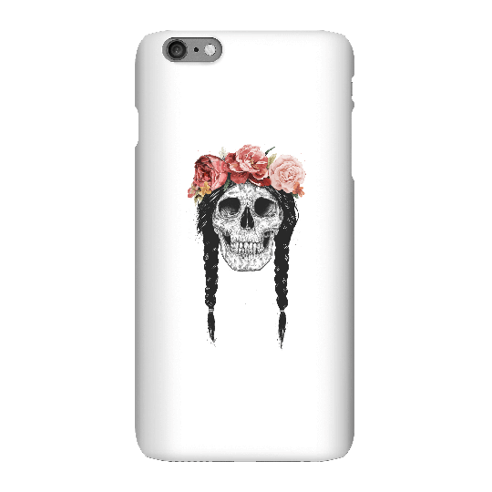 Balazs Solti Skull And Flowers Phone Case for iPhone and Android - iPhone 6 Plus - Snap Case - Gloss