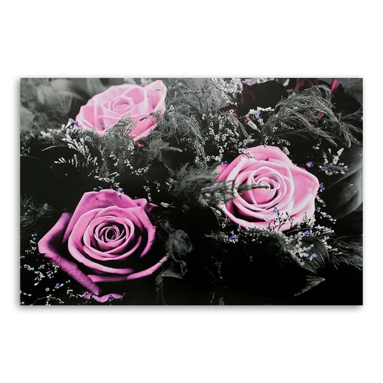 Canvas Print Pink Roses Nature Flowers