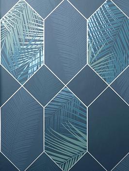 Fine Décor Miami Tropical Geo Navy/Silver