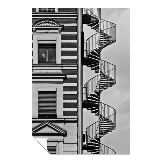 Panther Print Fine Art Prints Architectural Building Spiral Stairs Facade Artistic Unframed Poster, Pictures For Home Walls, Bedroom, Living Room & Ba