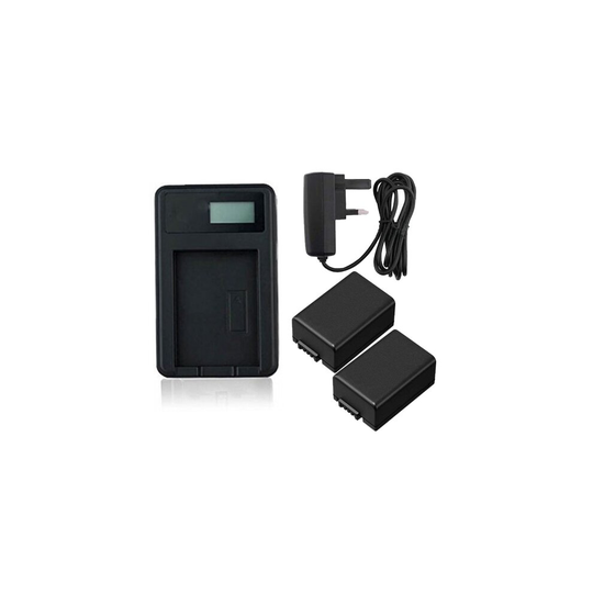 Mains Battery Charger and 2 Batteries For Panasonic DC-FZ82 Camera