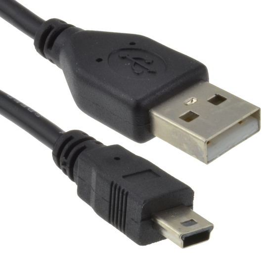 kenable USB 2.0 24AWG Hi Speed A to mini B 5 pin Cable Power & Data Lead 1.8m