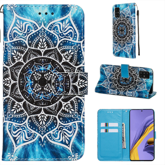Samsung Galaxy A51 Painted Leather Case Mandala