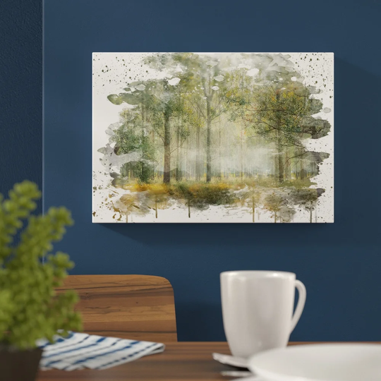 'Landscape Forest Woodland View in the Spring' Graphic Art Print Poster