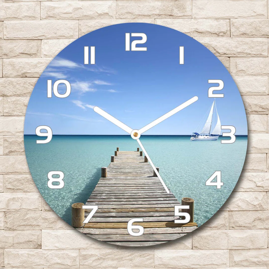 Decoration Picture Art Modern Kitchen Living Room Wooden Pier 30cm Silent Wall Clock