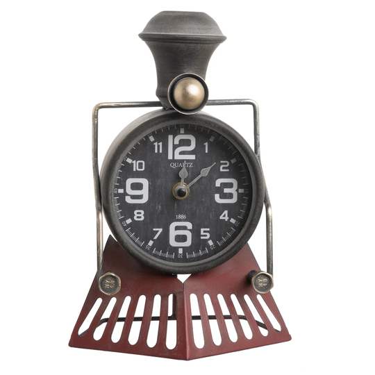Analog Quartz Tabletop Clock in Red/Black