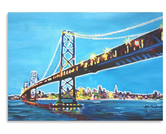 San Francisco Oakland by M Bleichner - Unframed Painting Print on Paper