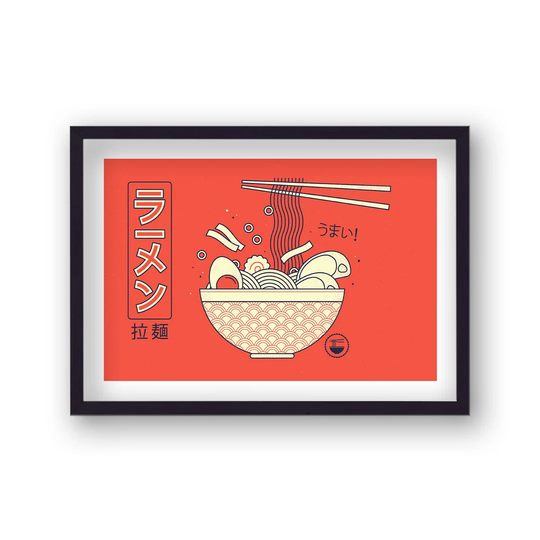 Funky Red Modern Ramen Noodle by Vouvart - Picture Frame Advertisement
