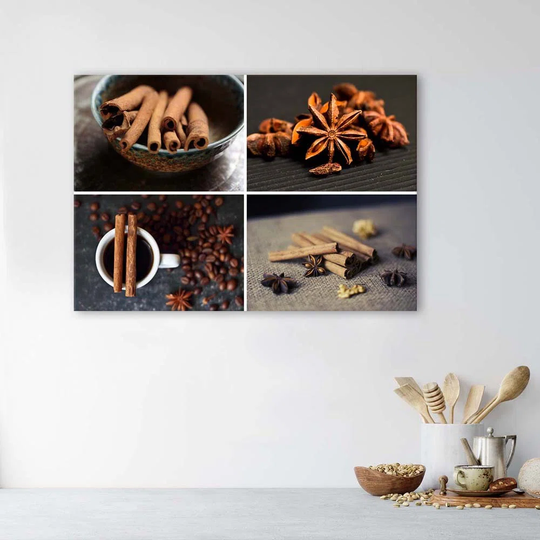 Canvas Print Cinnamon Anise Spice Set