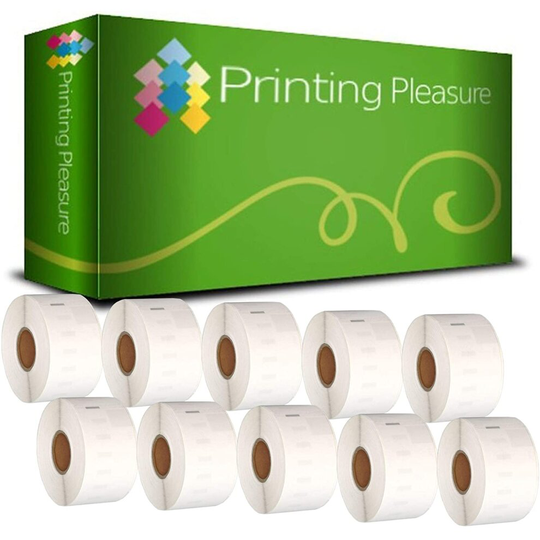 Printing Pleasure 10 x 99012 Compatible Address Labels Rolls for LabelWriter & Seiko Label Printers | 36mm x 89mm | 260 Labels per Roll