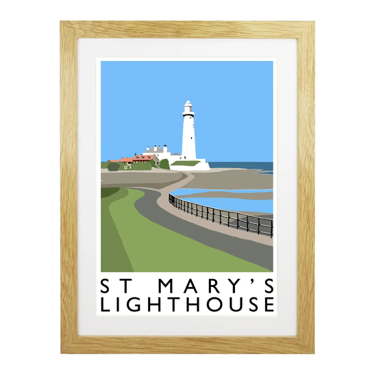 St Marys Lighthouse by Richard O'Neil - Graphic Art Print on Paper