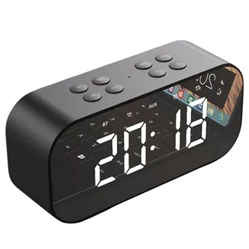 AEC BT501 Bluetooth Speaker with LED Alarm Clock (Bulk) - Black
