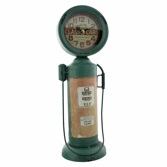 Retro Analog Metal Quartz Tabletop Clock in Green
