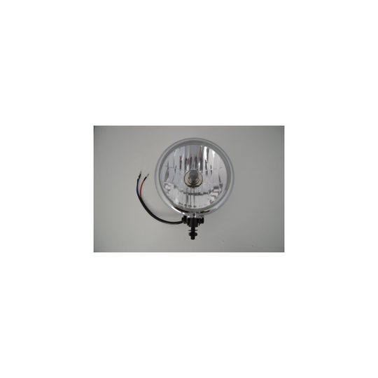 5.75" Motorcycle Headlight Classic Style Black Chrome Steel Bottom Mount 12v