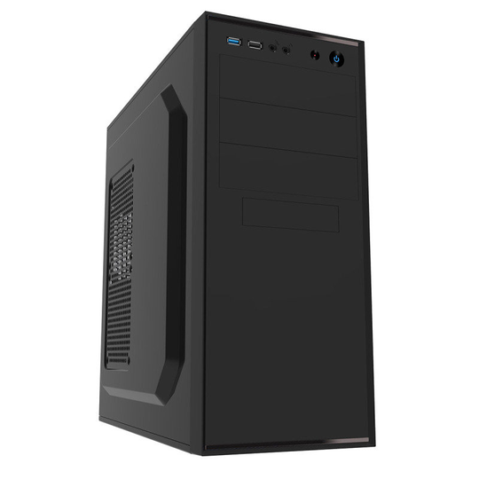 CIT Jet Stream Black Midi Case With Silver Stripe 500W PSU