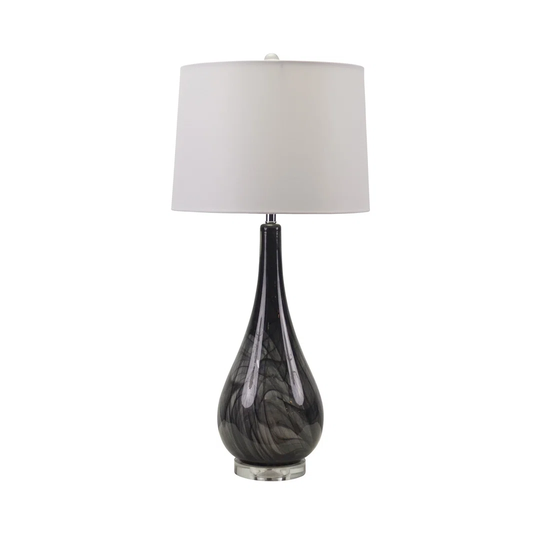 76cm Black And White Glass Table Lamp With White
