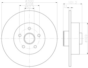 Mintex MDC2375 Pair Of Solid rear Brake Disc