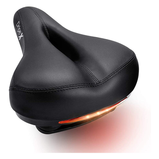 (Black with taillight) Dripex Gel Bike Seat Bicycle Saddle