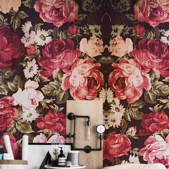 Douthett Vintage Romantic Roses Abstract Wallpaper