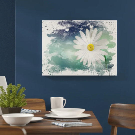 'Flower Beautiful White Daisy' Graphic Art Print Poster
