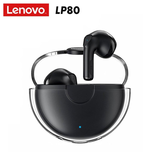 (LP80 black, China) Lenovo Livepods Lp40 Tws Semi-in-ear Earphones Bluetooth Headphones True Wireless Earbuds With Touch Control Headset Original