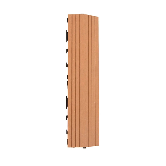 Decko 1 Piece Teak Composite Interlocking Straight Edging Tile 30Cm X 7Cm