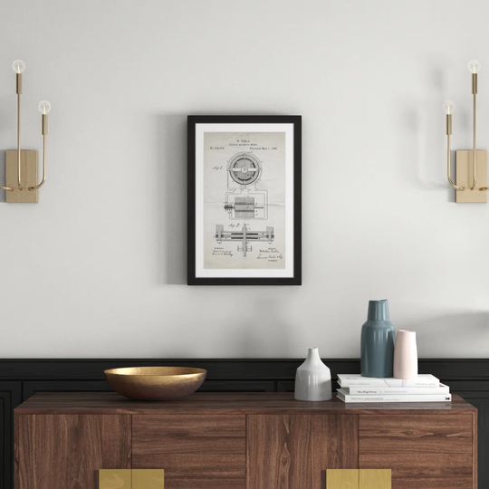 'Tripod 1942 Black Paper' by Steve King Framed Graphic Art