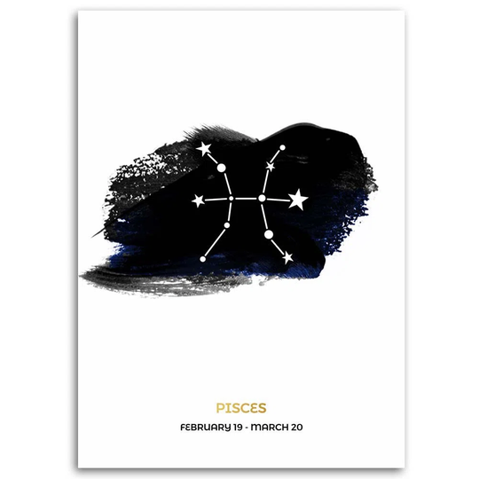 Canvas Print Pisces Zodiac Horoscope.