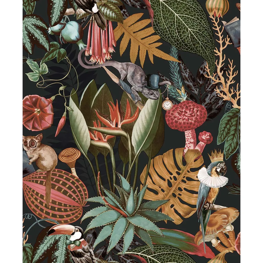 Holden Decor Wonderland Black Wallpaper