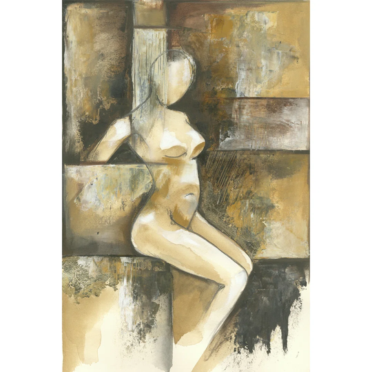 Mini- Contemporary Seated Nude I - Wrapped Canvas Art Prints