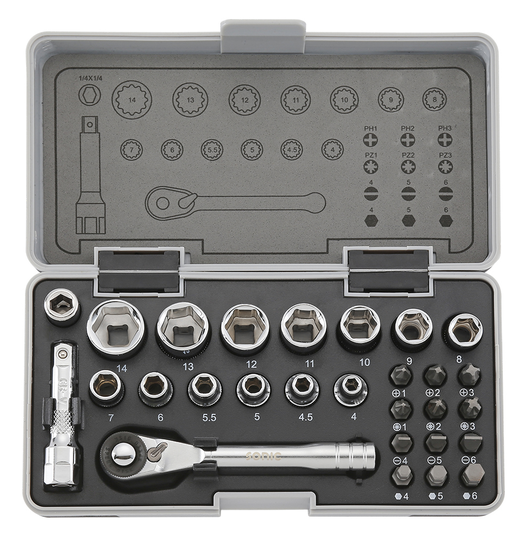 Cap and bit set, 1/4 "28-dlg. 102801